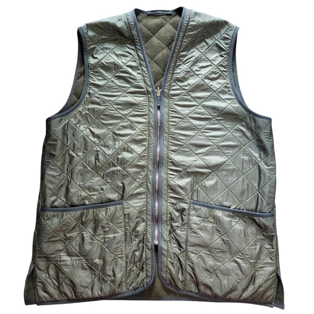 Barbour Polarquilt Waistcoat/Zip-in Liner in Olive Green